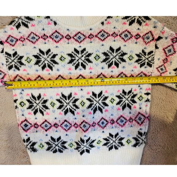 Victoria Secret Pink Sweater V Neck  & Crew Neck Reversable Snowflake, Sz XS - Picture 7 of 7